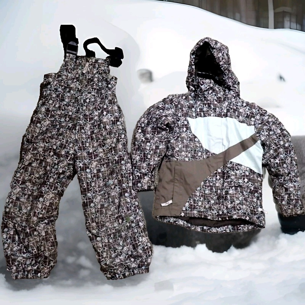Orage Snow Suit Kids 5 Brown Excellent Prime 10T Ski Jacket and Bib‎ Pants Set